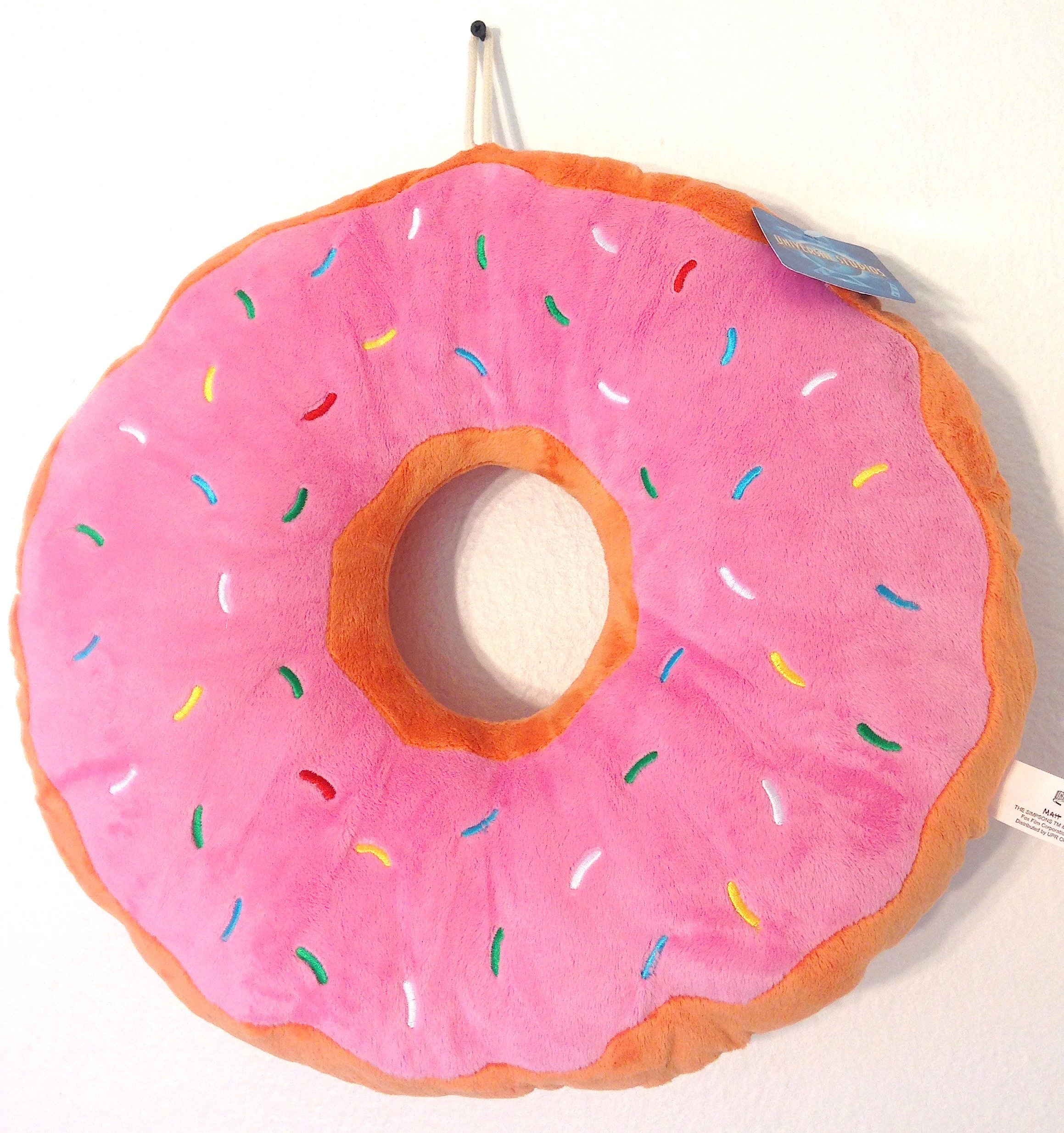 NEW Universal Studios 18" Soft Plush Pillow Doughnut From the Simpsons
