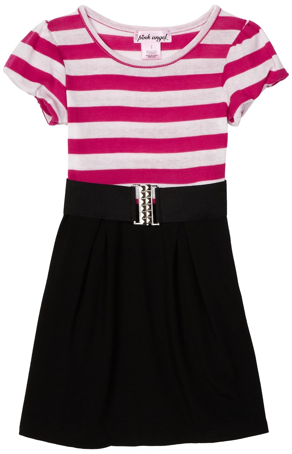Pink Angel Girls 7-16 Knit Solid Dress, Peek Pink, X-Large 16