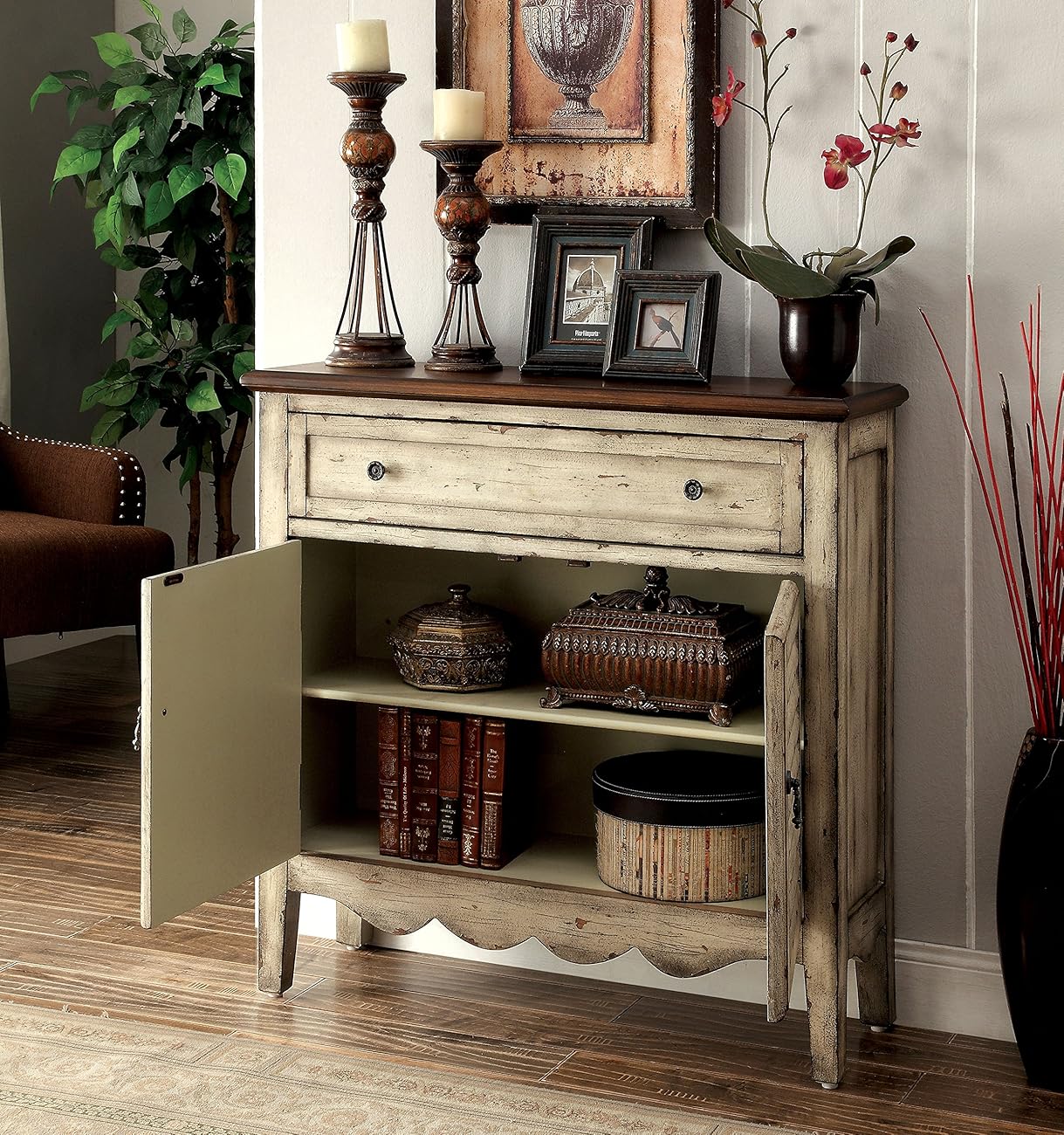 Furniture of America Gladen Vintage Style Storage Antique