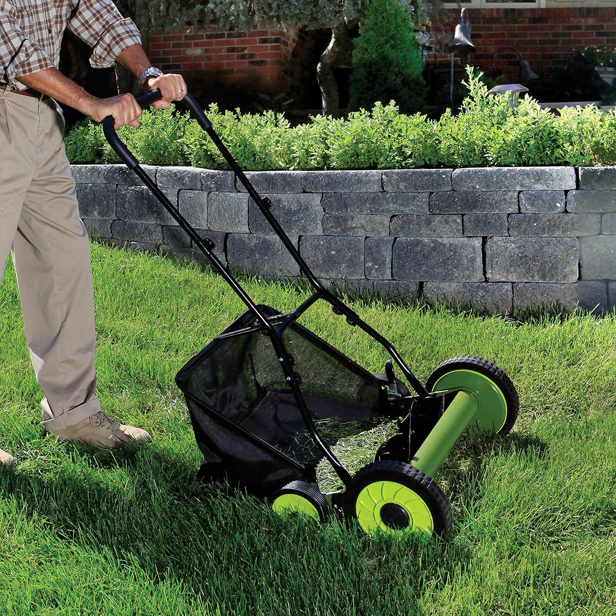 Sun Joe MJ501M Mow Joe 18Inch Manual Reel Mower with Catcher