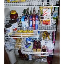 Shelf on Rails Expandable Chrome Plated Pantry Pull Out Shelf, 16 by 12-Inch
