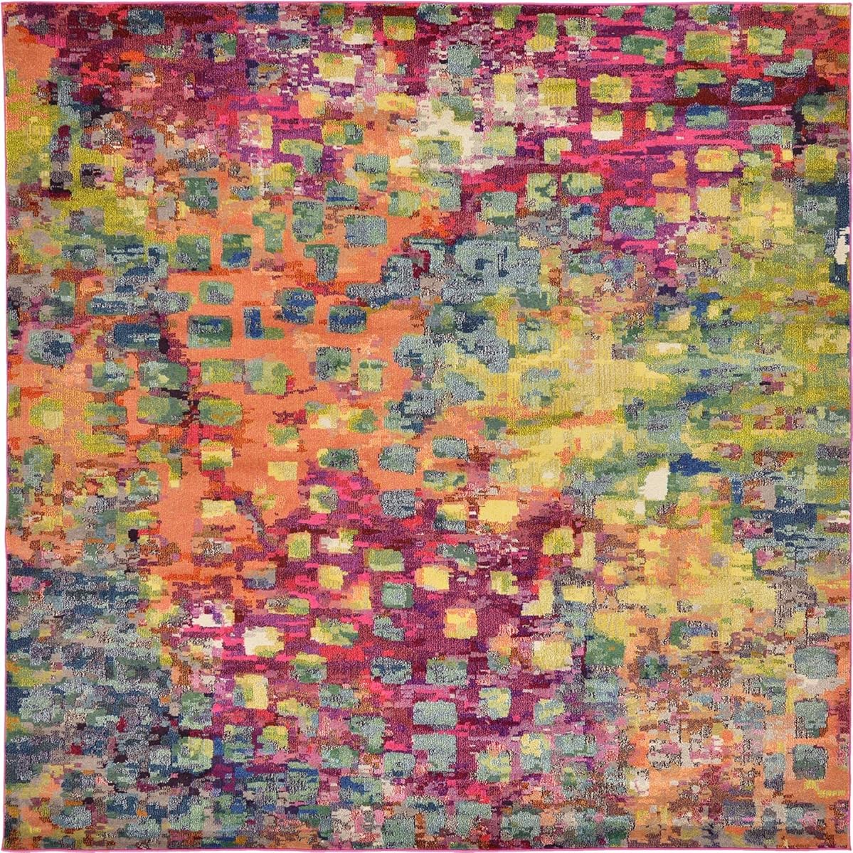 Modern Abstract Rugs Multi 9 10 x 9 10 FT (300cm x 300cm) Square