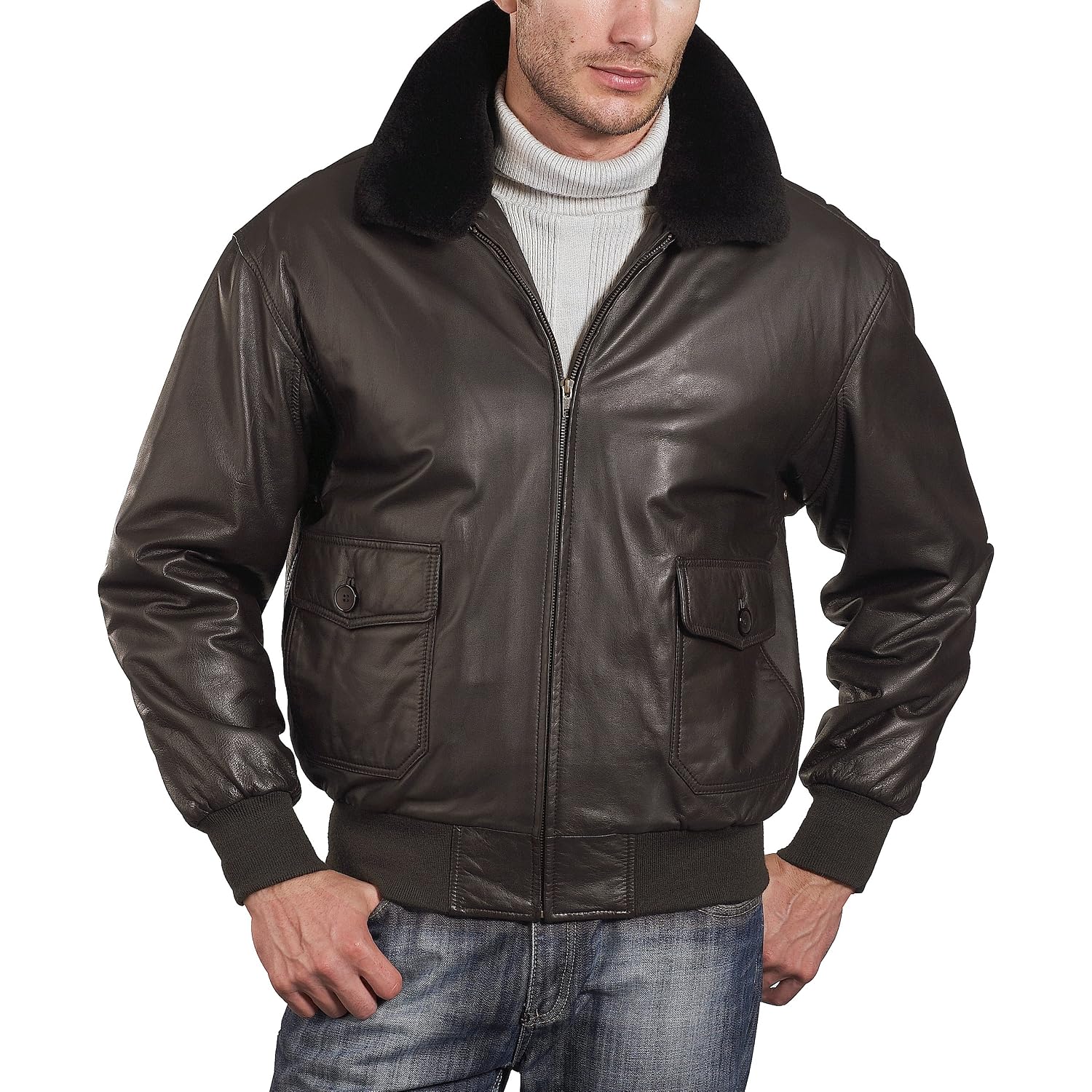 Leather Bomber Jacket