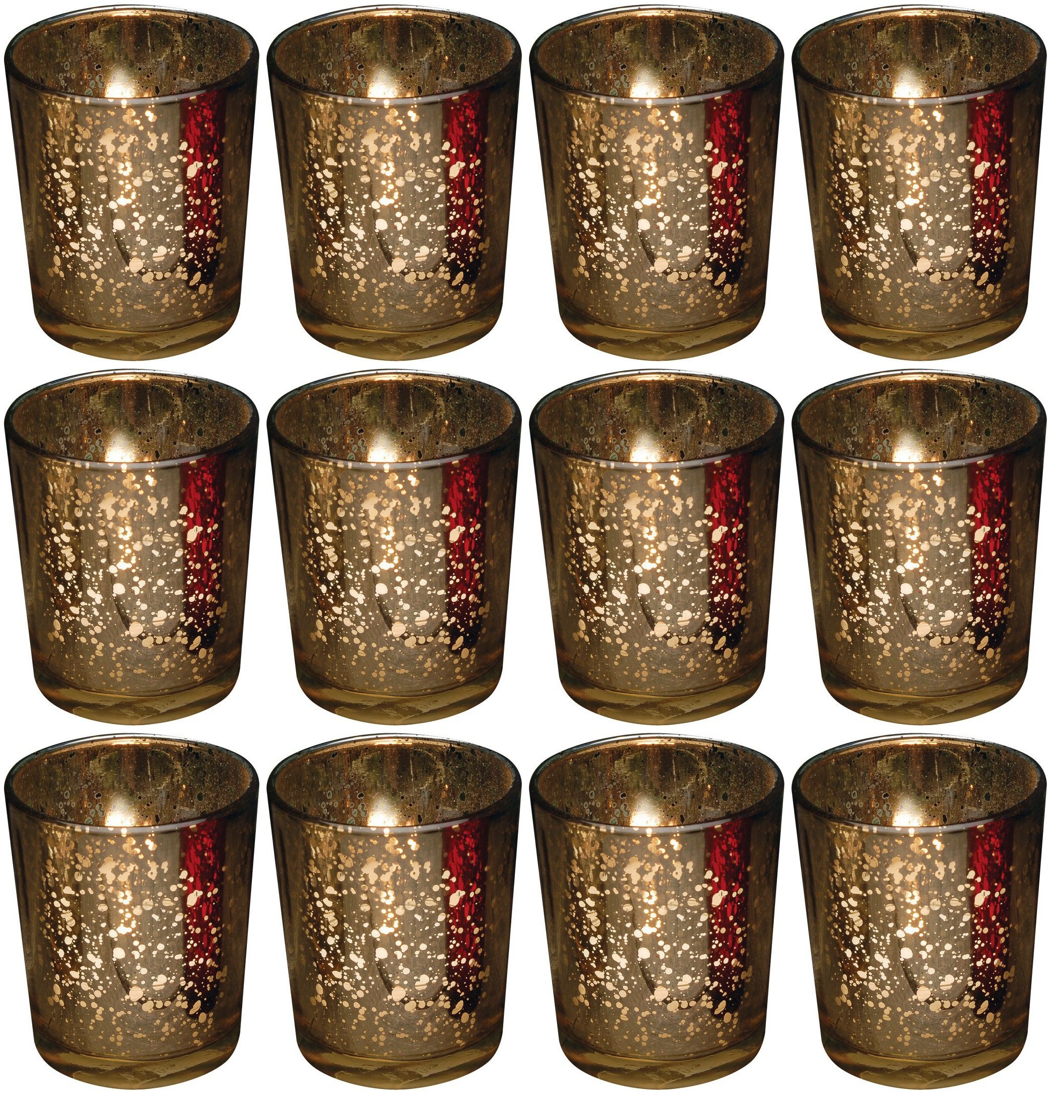 Rustic Glass Votive Holder Gold Set of 12 Gold votive or tealight