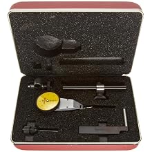 Starrett 811-MCZ Dial Test Indicator with Attachments, Swivel Head, Yellow Dial, 0-40-0 Reading, 0-0.8mm Range, 0.01mm Graduation, +/-0.01mm Accuracy