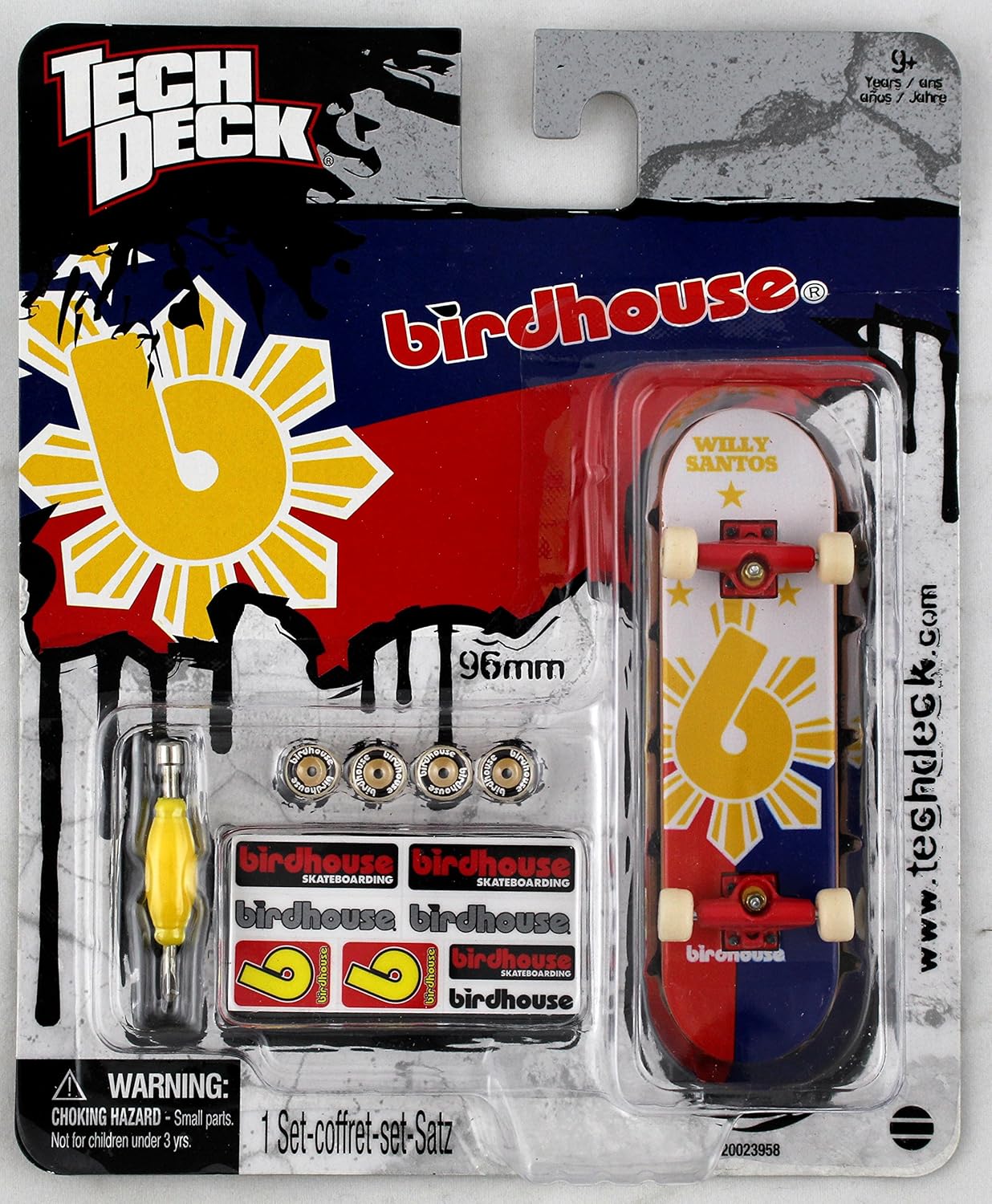 1 TECH DECK 96mm FINGERBOARD BIRDHOUSE BOARD (Red/Blue/Yellow