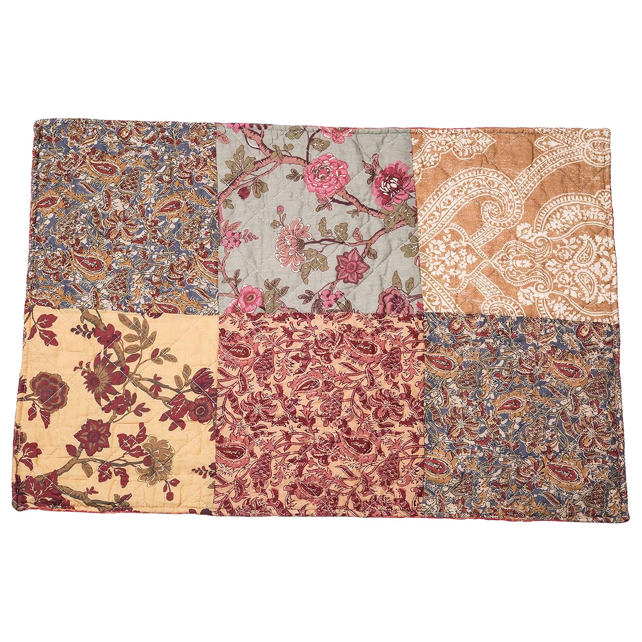 Luxury Retro Floral Stitching Cotton Patchwork Bedspread Sets Quilt