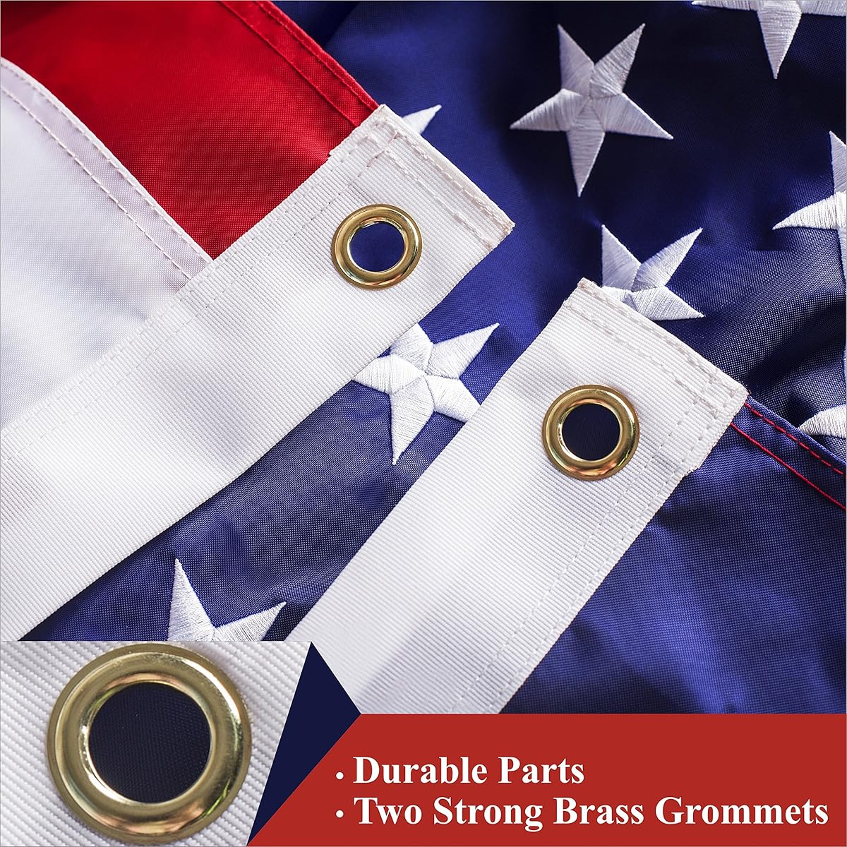 2'x3' For Sale 2x3 FT American Flag For Outdoor, Made In USA, Heavy Duty Nylon, Embroidered Stars, Sewn Stripes American Flags - Foto 2