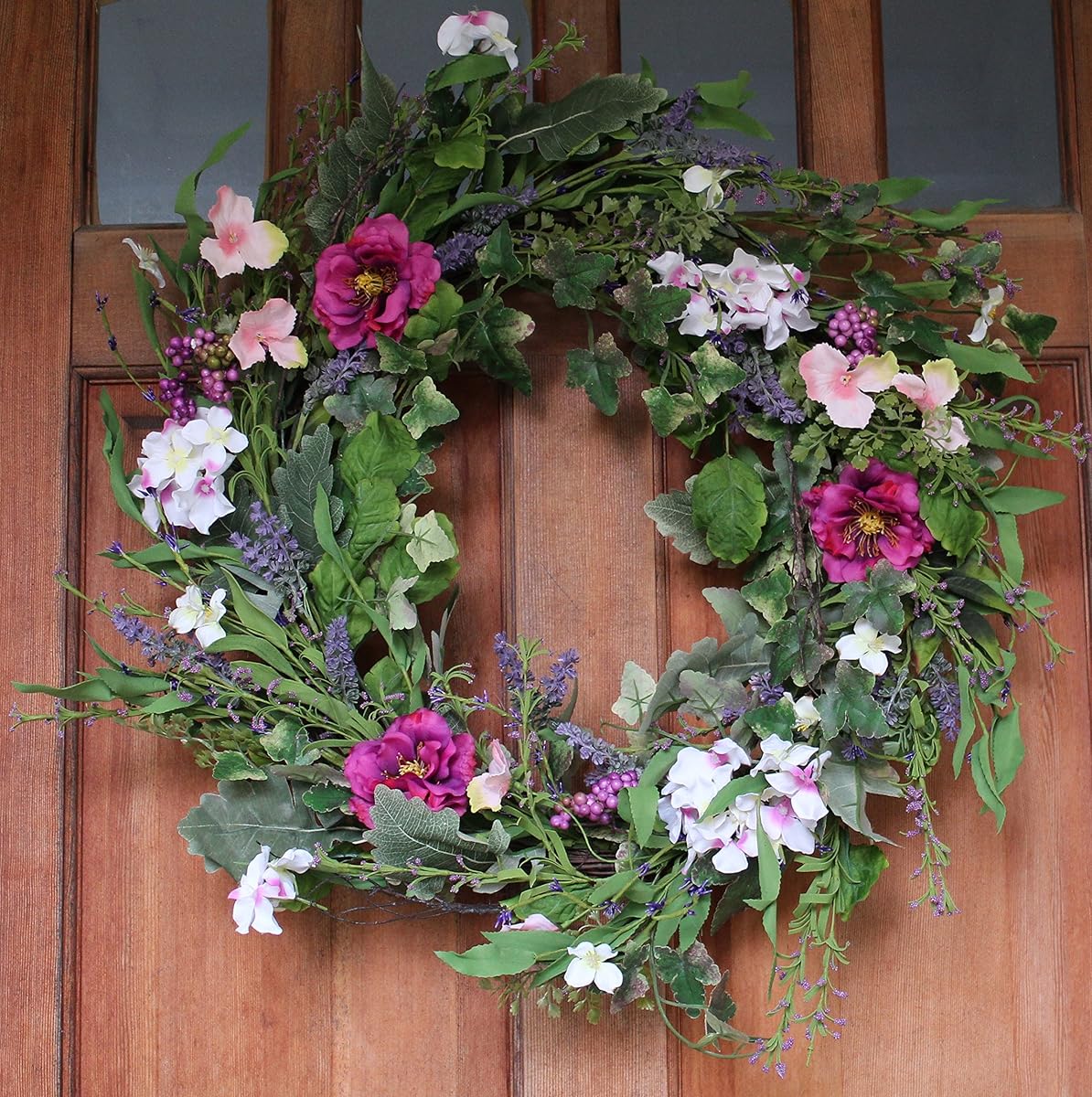 The Wreath Depot Windsor Silk Spring Door Wreath 24 Inch Beautiful Silk Front Door Wreath For