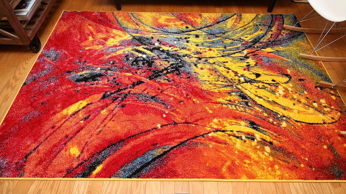 Feraghan/Radiance Collection ant6005_8x11 Art Contemporary Collection Modern Splat Wool Area Rug