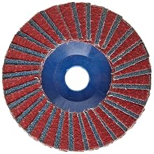 Norton RedHeat Abrasive Flap Disc, Type 27, 5/8" Arbor, Ceramic and Zirconia Alumina, 4" Diameter, Grit 60 (Pack of 10)