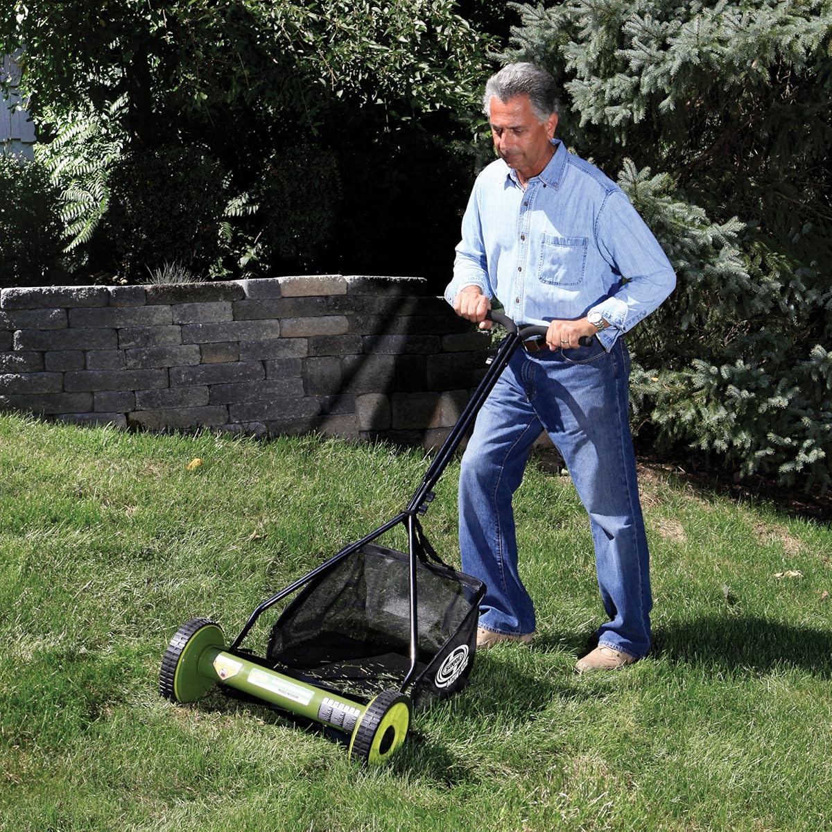 Sun Joe MJ500M Mow Joe 16Inch Manual Reel Mower with Catcher