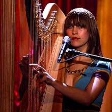 Joanna Newsom - Pat O'Brien, Jeff Gordon, Joanna Newsom and Gerhard Reinke Visit "Jimmy Kimmel Live" - February 24, 2005
