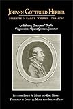 Menze, Ernest A.: Johann Gottfried Herder: Selected Early Works, 1764-1767  Addresses, Essays, and Drafts; Fragments on Recent German Literature