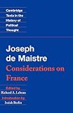 Considerations on France (0521466288) by Lebrun, Richard A. Lebrun, Richard A.: Considerations on France