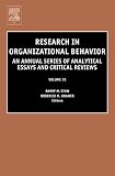Kramer, Roderick M.: Research in Organizational Behavior: An Annual Series of Analytical Essays and Critical Reviews Kramer, Roderick M.: Research in Organizational Behavior: An Annual Series of Analytical Essays and Critical Reviews