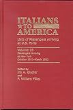P. William Filby: Italians To America: Lists Of Passengers Arriving At U.S. Ports Passengers Arriving at New York, October 1901 - March 1902