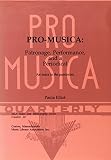 Elliot, Paula: Pro-Musica: Patronage, Performance, and a Periodical An Index to the Quarterlies Elliot, Paula: Pro-Musica: Patronage, Performance, and a Periodical An Index to the Quarterlies