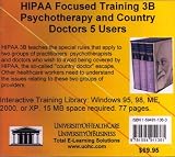 Farb, Daniel: Hipaa Focused Training 3b: Psychotherapy And Country Doctors, 5 Users Farb, Daniel: Hipaa Focused Training 3b: Psychotherapy And Country Doctors, 5 Users