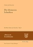 King, James Cecil: Die Kleineren Schriften