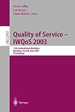 Stoica, Ion: Quality of Service - Iwqos 2003: 11th International Workshop, Berkeley, California, Usa, June 2003  Proceedings