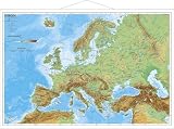 Europa physisch. Wandkarte mit Metallleiste