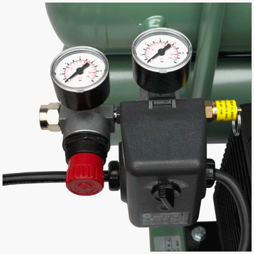 Hitachi EC12 14.5 Amp 2 Horsepower 4 Gallon Oiled Twin Hot Dog Compressor