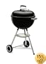 Weber 441001 18.5-Inch One Touch Silver Kettle Grill, Black