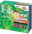 三菱化学 SW80QM10 CD-RW 700MB 10枚スリムケース入り カラーミックス