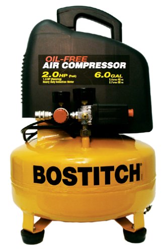 Bostitch CAP2060P 10.5 Amp 2 Horsepower 6 Gallon Oil-Free Pancake Compressor