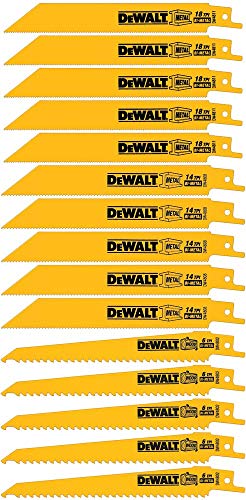 DEWALT DW4890 15-Piece Reciprocating Saw Blade Tough Case Set