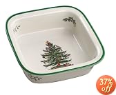 Spode Christmas Tree 10-Inch Square Rim Dish