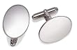 Sterling Silver Oval Polished Cufflinks