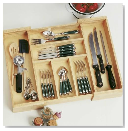 Lipper Beechwood Expandable Flatware/Cutlery Tray