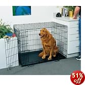Midwest Life Stages Double-Door Folding Metal Dog Crate, 48 Inches by 30 Inches by 33 Inches