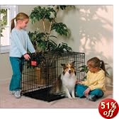 Midwest Life Stages Double-Door Folding Metal Dog Crate, 30 Inches by 21 Inches by 24 Inches