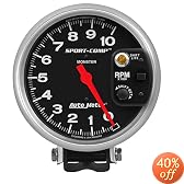 Auto Meter 3903 Sport-Compact Pedestal Mount Shift-Lite on Control  Shield Tachometer Gauge