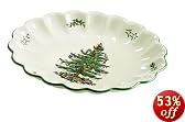 Spode Christmas Tree 14-1/2-Inch Oval Fluted Dish
