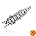SCORPION BUG CLAW Silver Tone PEWTER FINGER ARMOR RING SPIKE