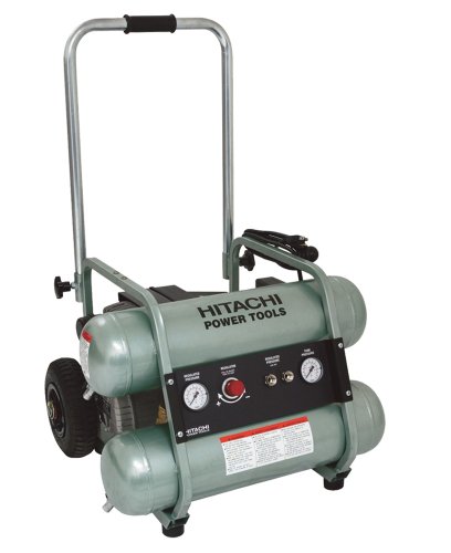 Hitachi EC129 15 Amp 3-1/2 Horsepower 5 Gallon Oiled Wheeled Twin Hot Dog Compressor