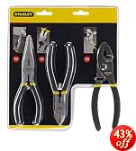 Stanley 84-114 3 Piece Basic 6-Inch Slip Joint, 6-Inch Long Nose, and 6-Inch Diagonal Plier Set