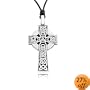 Celtic Irish Cross Silver Tone Pewter Pendant Necklace