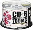 三菱化学メディア CD-R 700MB 4~48倍速対応 50枚スピンドルケース入印刷可能ホワイトレーベル SR80PP50