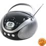 Coby CX-CD241 Portable CD Player with AM/FM Stereo Tuner, Black