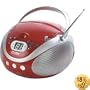 Coby CX-CD241 Portable CD Player with AM/FM Stereo Tuner, Red
