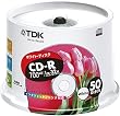 TDK CD-Rデータ用 32倍速対応ホワイトプリンタブル ポットケース入り50枚パック [CD-R80EWX50PS]