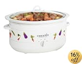 Crock-Pot 5070TC-VG 7-Quart Oval Manual Slow Cooker with Travel Bag, White