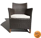 Strathwood All-Weather Wicker Bistro Chair With Cushion