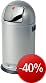 Hailo 0835-229 Gro�raum-Abfallbox KickMaxx 35 mit Metall-Fu�reling platin