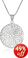 Sterling Silver Filigree Circle Pendant